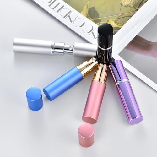 Image of opasyo Portable Mini Refillable Perfume Atomizer Bottle, Travel Size Cologne Sprayer, Travel Atomizer Refllable, MiniPerfume Dispenser, Scent Pump Case, Small Perfumes Spray Bottle 4 Pcs Pack of 5 ml