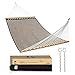 Patio Watcher 11 FT Quick Dry Hammock Bamboo Wood Spreader Bars Outdoor Patio Yard Poolside Hammock with Chain Hanging Kits and Hooks, Waterproof and UV Resistance,Mocha