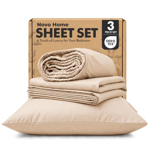 Novo Home Twin XL Sheet Set 4 Piece, Hotel Luxury Microfiber Bed Sheets