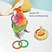 JasCherry 4Pcs Bird Training Intelligence Toys Set Included Training Basketball, Colorful Stacking Rings, Mini Skateboard and Shopping Cart Toy, Sepak Takraw for Parrots Budgies Cockatiel Parakeet #6