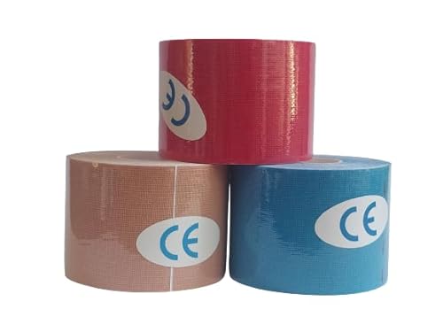 Kit x2 un Fita Bandagem Elástica Adesiva para Recuperação e Prevenção de Lesões Musculares em Esport