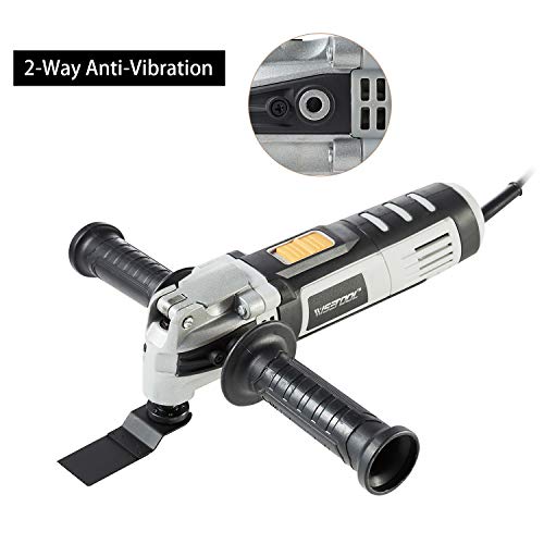 WISETOOL 400W 3.5 Amp Oscillating Multi Tool Kit with 4.5° Oscillation Angle,6 Variable Speed Oscillating Saw with Quick Blade Change System for Cutting,Sanding,Grinding