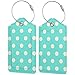 Produktbild Seamless Aqua Gepunktetes Muster Gepäck Tags Koffer Handgepäck Id Intim Taschen Halter mit verstellbaren Riemen für Reisen Business 2 Stück