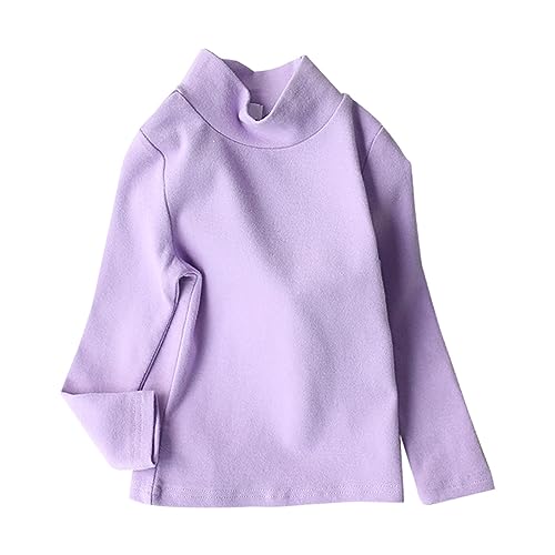 Betadog Collar Blouse Girls Toddler Girl Boys Knit Cable Turtleneck Sweater Kids Toddler Baby Little Girl T-Shirt (1 Pc Purple, 7-9 Years)2