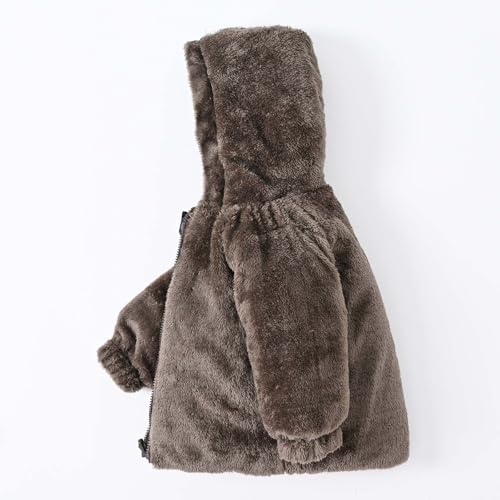 Boys Girls Fleece Lined Puffer Parka Jacket with Bear Ear, Down Winter Coats Kids Hooded Padded Outwear 2-8 Years2