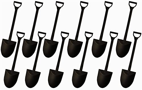 QWloog Magzipo Mini Shovel Shape Spoons,Disposable Plastic Dessert Spoon,Black(60)