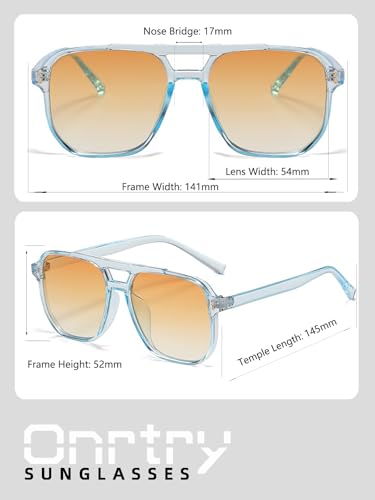 Image of Onrtry Retro Aviator Sunglasses Women Men 70s Vintage Square Frame Sun Glasses UV400 Shades