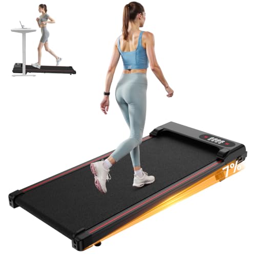 HomeFitnessCode Laufband mit Neigung für Zuhause - Walking Pad Laufpad mit Steigung Walkpad Untertisch Elektrisch 1-8 KMH Walking Klein Band Gehband Treadmill, Schwarz