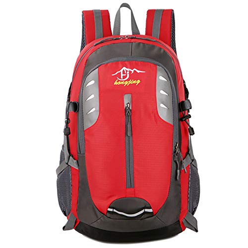 BOZEVON Mochila de Escalada - Mochila de Viaje Ligera Senderismo Mochila Resistente al Desgaste Resistente al Agua,Rojo,One Size