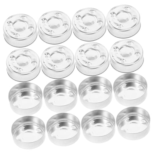 iplusmile 150 Cajas Vacías De Aluminio para Velas De Té Recipientes para Velas Recipientes Redondos De Aluminio Portavelas Vasos Vacíos para Velas Tarros De Cera Plateados