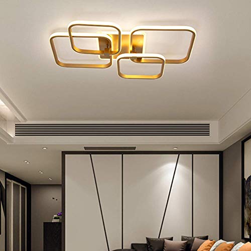 Plafonnier design moderne or en acrylique pour un salon prestigieux