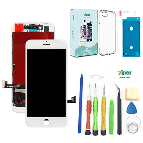 Screen Replacement for iPhone 8 (4.7 inch) - 3D Touch LCD Complete Repair -LCD Touch Digitizer Display Glass - Free Cover,Waterproof Adhesive,Tempered Glass,Tools,Instruction (White)