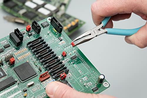 Xcelite Cn255V Curved Nose Plier With Green Cushion Grip Handle, Serrated Jaw, 5" Length, 1-15/64" Jaw Length, Carded #TOP5