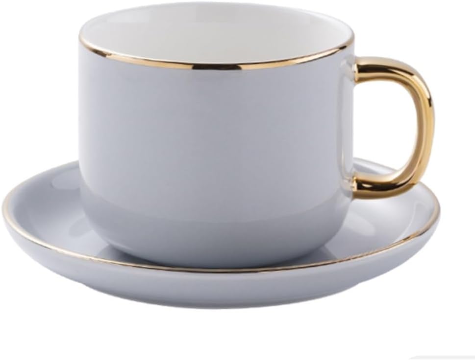Milk Coffee Cup Ceramic Latte Espresso Coffee Cup Set Reusable Decoration Breakfast Cup Beautiful Tea(E)