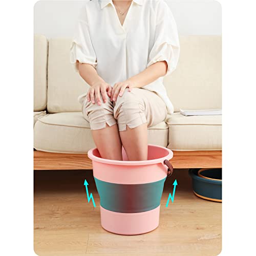Image of Collapsible Water Bucket, 10L Portable Folding Water Container, Multifunction Foldable Round Tub Water Pot for Fishing, Camping, Car Washing, Home Storage and Outdoors Wash （Green