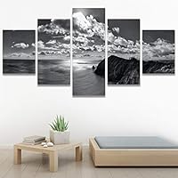 SIGNWIN 5 Panel Canvas Wall Art Skyline Sunset for Home Decorations Ready to Hang - 60