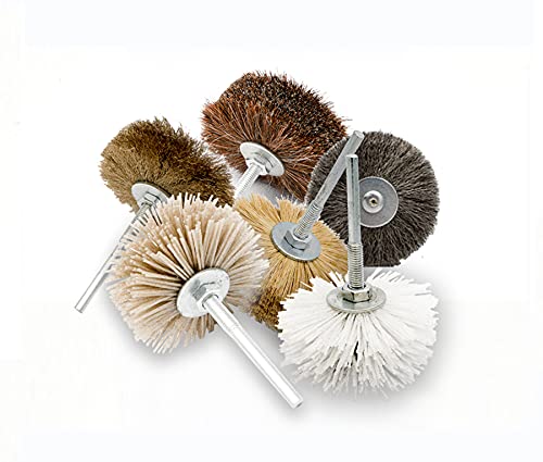 Nylon Filament Abrasive Wire Brush Wheel Horse Hair Flower Head with 6mm Threaded Shank Cup Brush for Drill