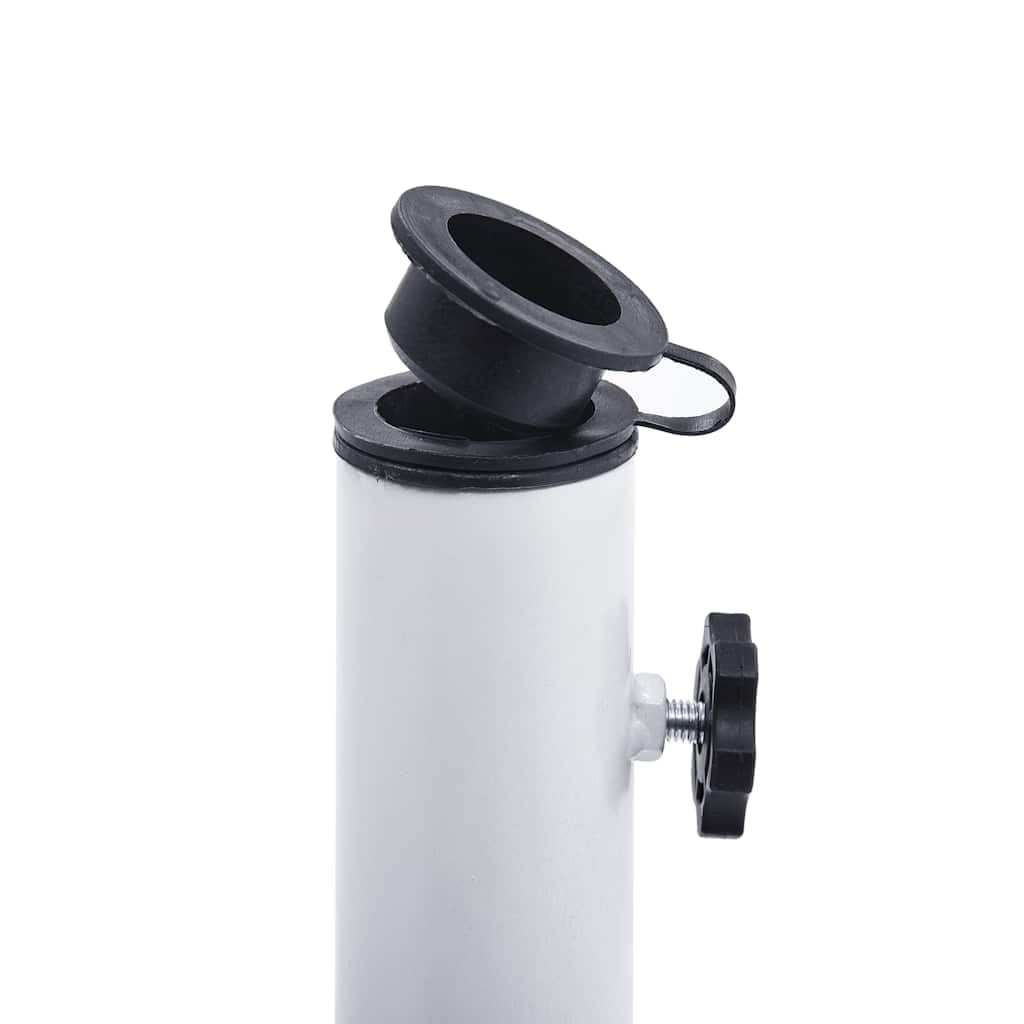 Supporto per ombrellone bianco, 12 kg, in ghisa, per asta da 35, 38, 48 mm, adattatore e fissaggio per balcone, terrazza, giardino, stabile in caso di vento