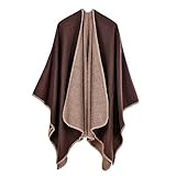 La taille du châle est 130x150cm, assez large pour les personnes de différentes formes, vous n'avez pas à vous soucier de l'ajustement, la cape a un design ouvert sur le devant, vous avez juste besoin de draper sur vos épaules pour compléter le port.