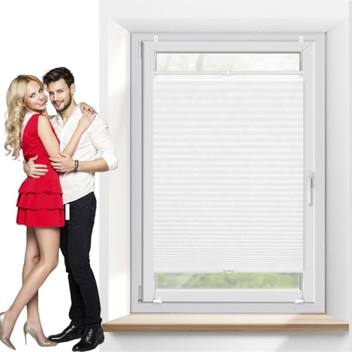 Store Plissé à Clipser Blanc 80 x 190 cm la solution anti vis-à-vis sans aucun perçage - 2