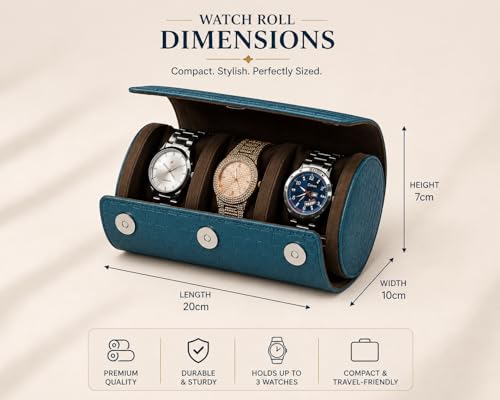 Image of essart Luxury Watch Storage Case - Premium Leather Organizer Box for Exclusive Timepieces, Elegant Display & Protection for Collectors (WR-1013-Croco-Green)