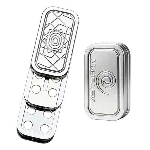 Image of Magnetic Silver Fidget Slider 3 Layer, Fidget Toys Adults for Stress Relief ADHD Anxiety with Click Sound, Portable Desk Fidget Gadget, Gifts for Boyfriend Husband Father