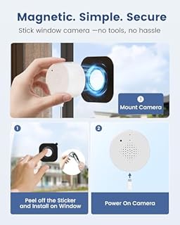 AKINGUAR 3MP 2K Window Camera, 2.4GHz&5GHz WiFi Indoor Camera for Home Security, with Full-Color Night Vision, AI Person & Vehicle & Motion Detection, 2 Way Audio, 24/7 Recording, Easy & Quick Install