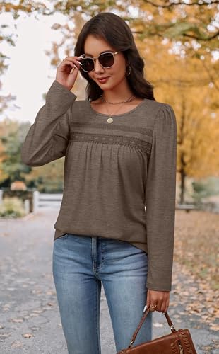 OFEEFAN Boho Tops for Women Long Sleeve Shirts Plus Size Early Fall Fashion Womens Blouses Dressy Casual Outfits M-4Xl4