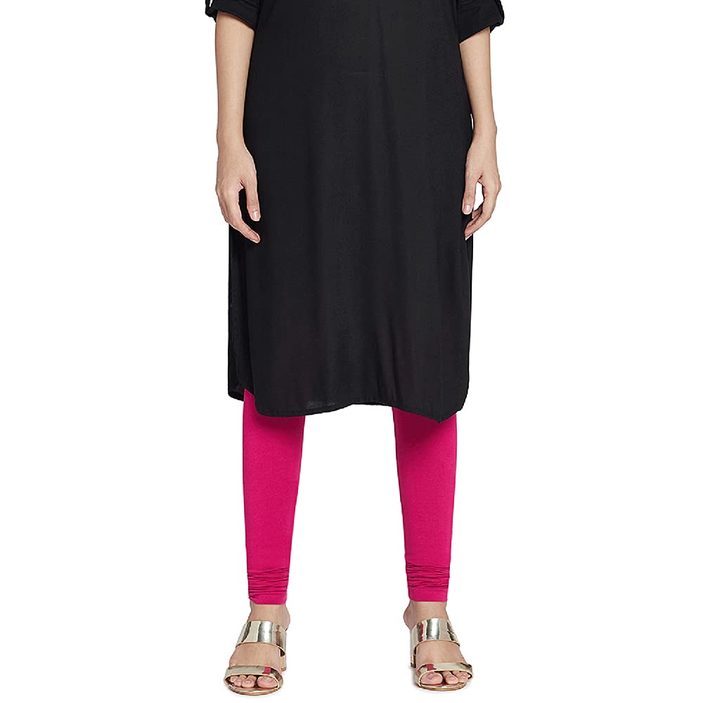 go colors Soft Cotton Stretch Churidar for Women | Breathable, Mid Rise, Full Length, Dark Rose-picture-29
