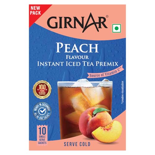 Image of Girnar Instant Premix Iced Tea - Peach Flavour (10 Sachets)