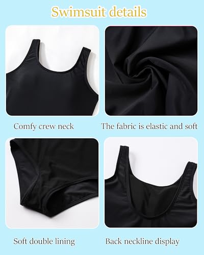 Girls Swimsuits for Girl One Piece Swimsuit Solid Color Girls' Swimwear Cute Kids Bathing Suit Quick Dry 6-14Y Yizuoding0054