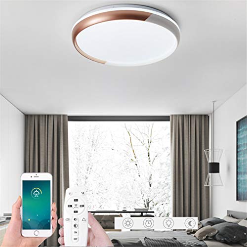 Preisvergleich Produktbild JUN LED Deckenleuchte, LED Deckenlampe, IP54 wasserdichte Badlampe, Lampe für Wohnzimmer Schlafzimmer Büro Küche Balkon Korridor, 4000K Naturweiß[Energieklasse A+],Gold,50cm / 36W