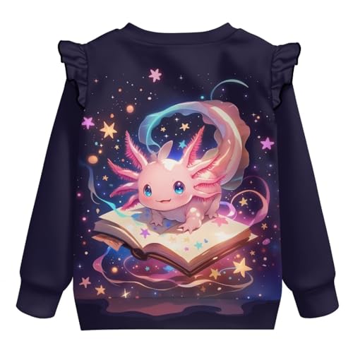 Axolotl Sweatshirt Toddler Clothes Cute Long Sleeve Shirt for Girls Fall Sweatshirts Pullover Tee Tops 1Y-8Y2