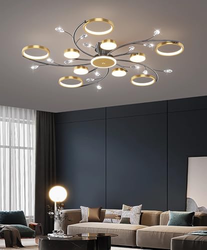Lámparas de techo modernas LED para dormitorio sala de estar iluminación oro 3