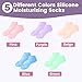 TEAWOO 5 Pairs Silicone Socks for Dry Cracked Feet, Women's Foot Socks for Moisturizing, Cracked Heel Treatment (5 Colors Assorted, Fits Up to Size 7)
