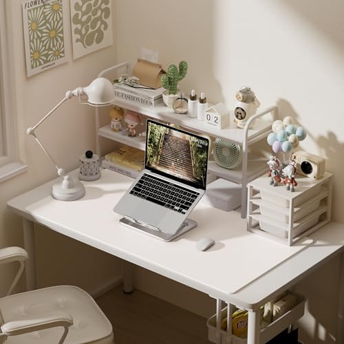 Image of Aothia Faux Leather Desk Mat - Large Mouse Pad, Non-Slip PU Leather Blotter, Waterproof Writing Surface for Office and Home (Off-White, 47.2 inch x 23.6 inch)