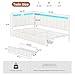 Hasuit Corner Bed Frame with Storage Drawers, Twin Daybed with Line Fabric Upholstered Fence, Kids Bed Unit with LED Light and Charging Station, Modern Bed Frame Twin Size, Beige