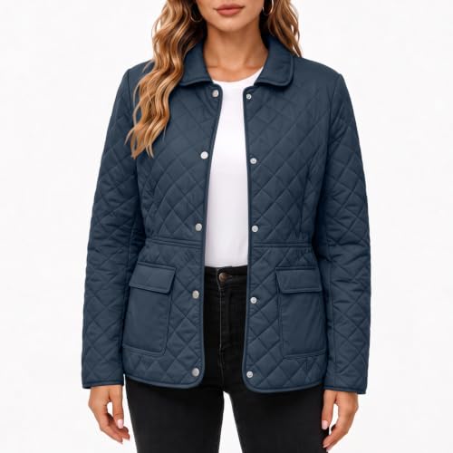 YRAETENM Quilted Jackets for Women Lightweight Button Down Puffer Jackets - image 7
