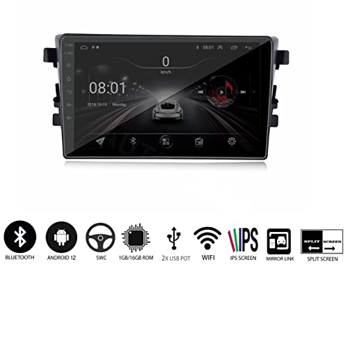 Image of Auto Snap 9 Inch Full HD 1080 Touch Screen Double Din Player Android 12 Gorilla Glass IPS Display Car Stereo with GPS /Wi-Fi /Navigation /Mirror Link Compatible for Maruti Suzuki Ritz