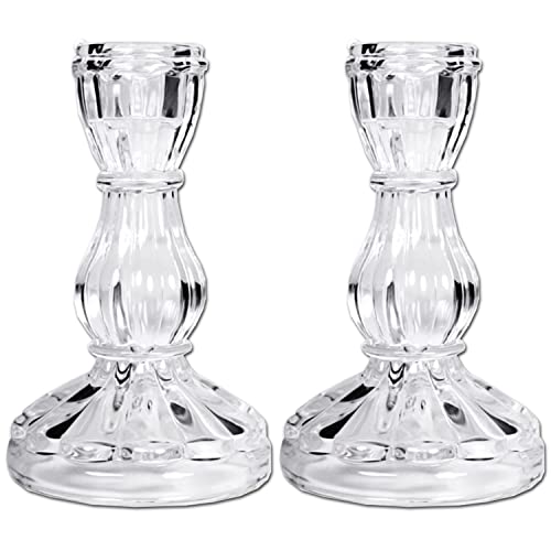 Lot de 2 Bougeoirs en Verre Conique - Lustre Crista Style Antique Cover
