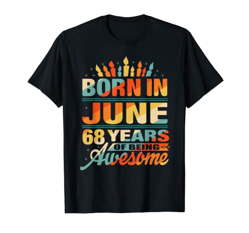 June 1954 68 años 68 años 68 cumpleaños regalos vela gráfico Camiseta