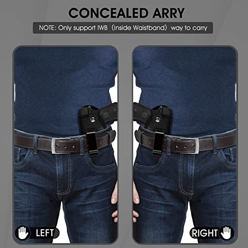 2 Pack Eco Leather Gun Holster, Concealed Carry Iwb Holster For Women/Men, Concealment Inside Waistband Holsters For Pistols, Fits Most Midsize/Compact And Sub-Compact (L, Right) #TOP3