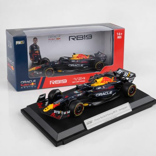 Image of Wizplex QY Toys Oracle Red Bull Racing RB19 1:24 Scale Officially Licensed Die Cast Metal Formula 1 Car with Display Base - No. 1 Large Collectible Model for Collectors 14+