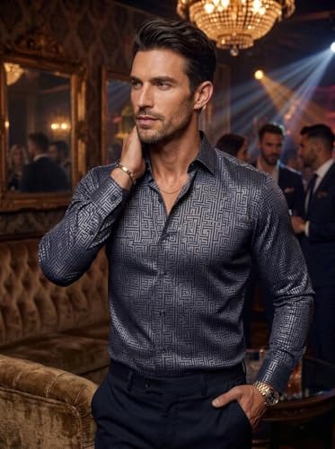 Image of Foomer Green Paisley Printed Opaque Party Shirts