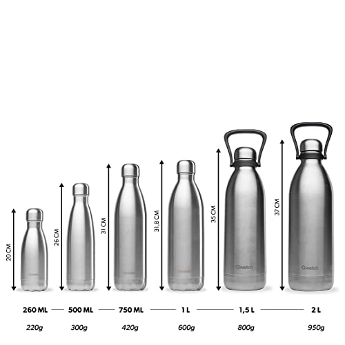 QWETCH, Isothermal Bottle, Titan Granite Khaki 1,5L, 48h Cold & 16h Hot, BPA Free, Waterproof - Image 4