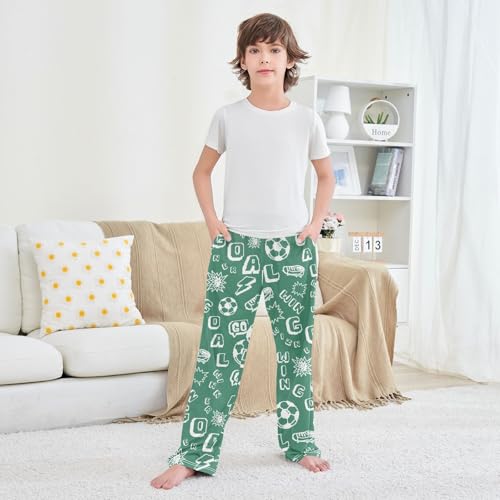Boys' Pants Pixel Soccer Ball Football Long Bottoms Jogger Pants Elastic Waist Trousers with Pockets S-XL3