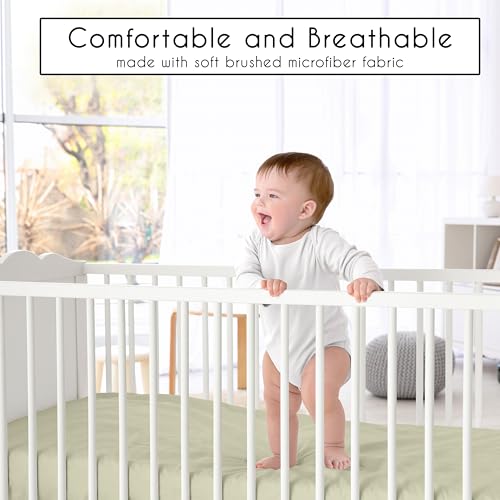 Image of Sweet Jojo Designs 3-Piece Baby Crib Sheets Set (Farm Animals) for Girls /Boys, Infant Nursery, Toddler Room - Fitted, Standard Size (White & Grey Lattice, Solid Sage Green & Watercolor Farmhouse Barn)