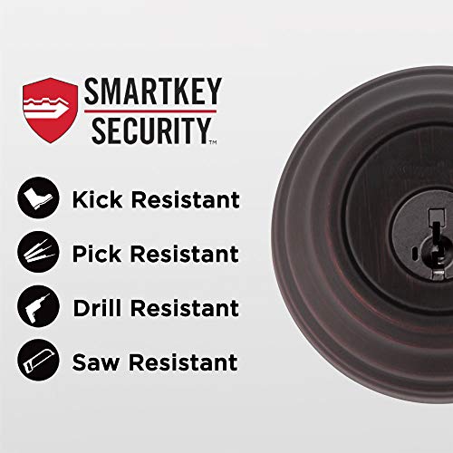 Kwikset 991 Tustin Entry Lever And Single Cylinder Deadbolt Combo Pack Featuring Smartkey In Venetian Bronze (99910-041) #TOP2