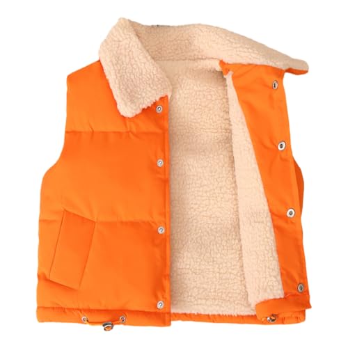 Hotfiary Kids Girl Boy Fleece Vests for Fall Winter Toddler Sleeveless Jacket Puffer Vest Padded Warm Coats with Pocket 1-8T