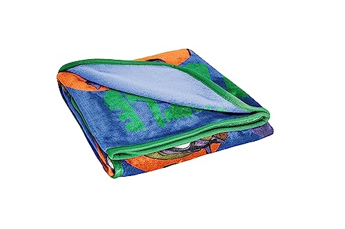 Image of Jay Franco Plush Throw Blanket - 46 inch x 60 inch Inches Kids Hero Soft & Cozy Fleece Throw for Bedroom & Couch Decor, Official Licensed Product, Blue - Teenage Mutant Ninja Turtles